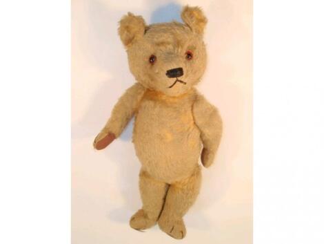 A gold mohair 1960's teddy bear