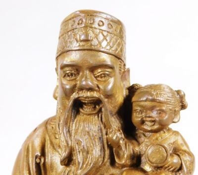 Three various Chinese gilt bronze figures - 8