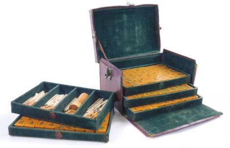 An early 20thC oriental Mahjong set