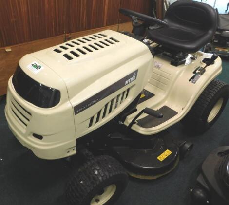 An M.T.D special edition DL96H ride on mower.