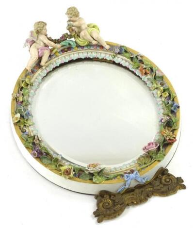 A Meissen porcelain dressing mirror