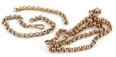 A 9ct gold watch chain