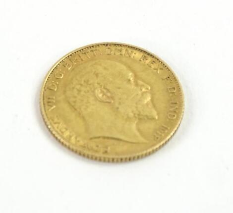 An Edward VII half gold sovereign 1906.