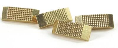 A pair of 9ct gold rectangular cufflinks