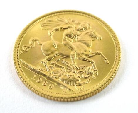A 1968 full gold sovereign.