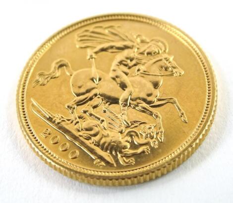 A 2000 full gold sovereign.