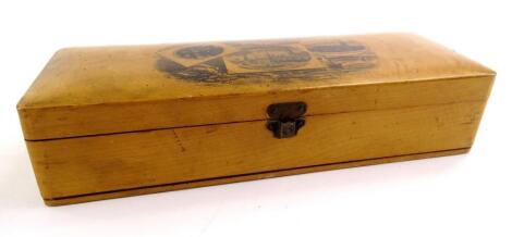 A late 19thC Mauchline sycamore string box