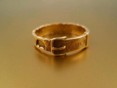 A Victorian buckle keeper ring