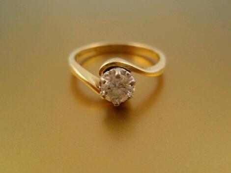 A solitaire diamond ring