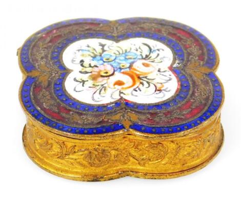 A 19thC continental micro mosaic and enamel patch box