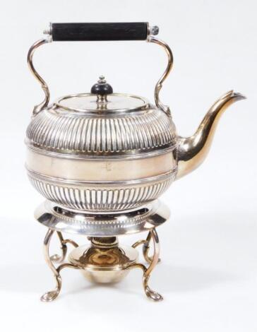 An early 20thC silver plated spirit kettle