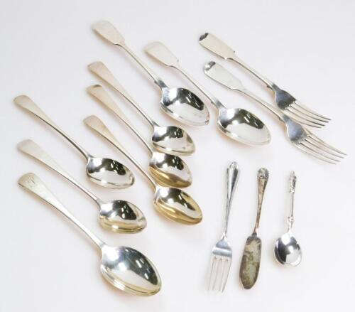 Various Georgian and other silver flatware