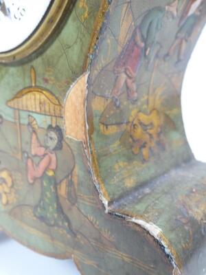 A late 19thC French Japanned balloon mantel clock - 5
