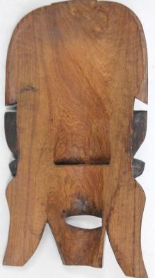 An African tribal hardwood wall face mask - 3