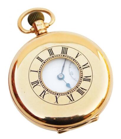 A George V 9ct gold half hunter pocket watch