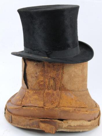 A mid 20thC Baynes and Co beaver skin top hat