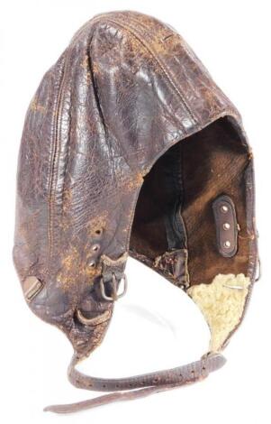 A WW1 leather flying hat