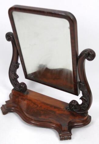 A Victorian mahogany table mirror