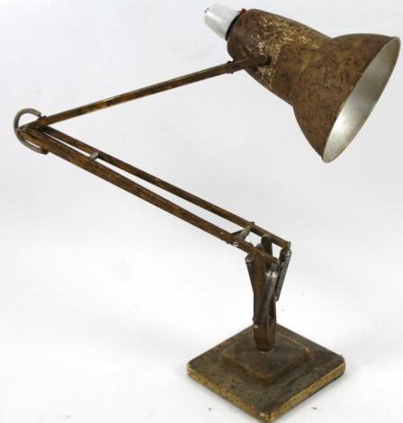 An early 20thC original industrial Bauhaus design angle poise lamp