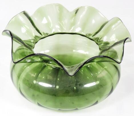 A Studio green glass bowl