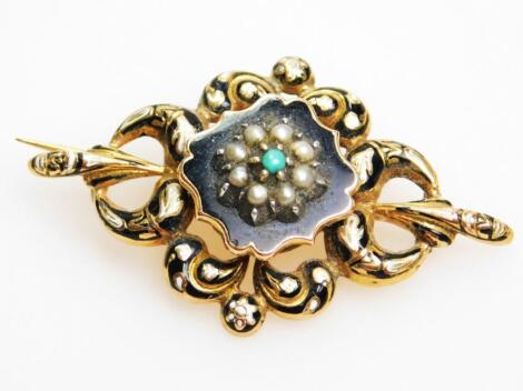 A late Victorian memorial brooch