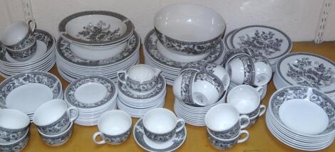 A Wedgwood Fleur Damask pattern part dinner service