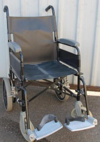 A folding wheelchair