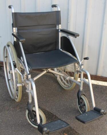 A folding wheelchair