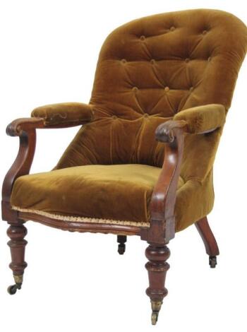 A late 19thC mahogany armchair