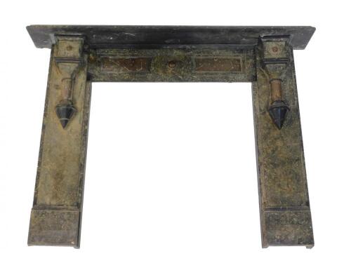 A Victorian slate and marble fire surround