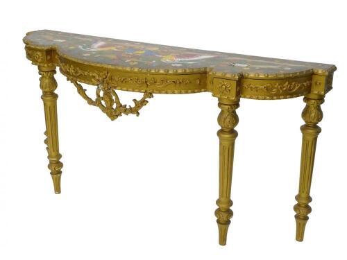 A 19thC gilt gesso console table