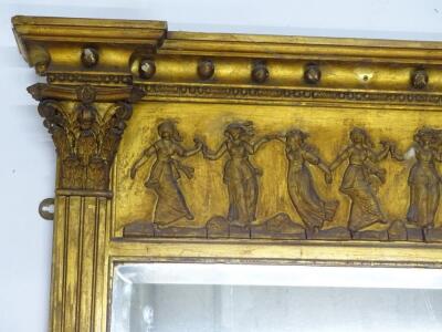 A 19thC gilt gesso over mantel mirror - 2