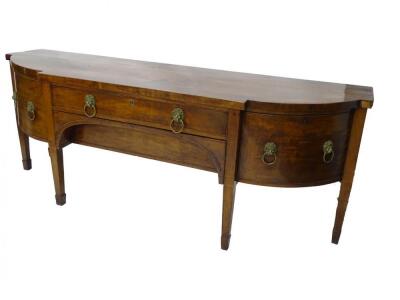 An early 19thC mahogany breakfront sideboard