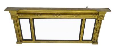 A 19thC gilt gesso overmantel mirror