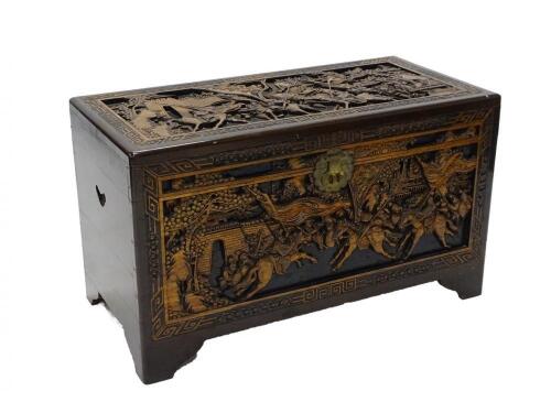 A Chinese camphorwood chest