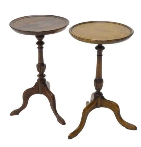 Two similar mahogany wine tables