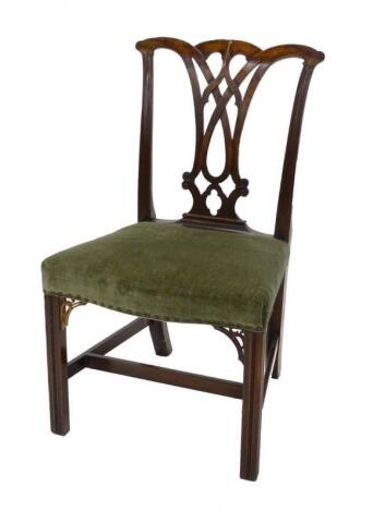 A George III mahogany dining chair in Chippendale style