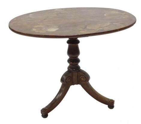 An oak and mahogany occasional table