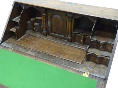 A 19thC oak and mahogany cross-banded bureau - 2