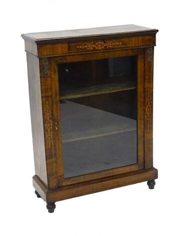 A Victorian walnut and marquetry pier cabinet