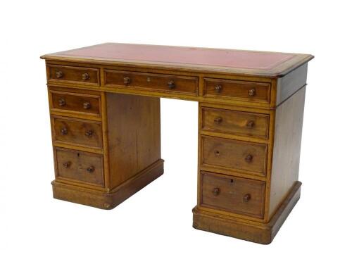 A Victorian mahogany pedestal desk