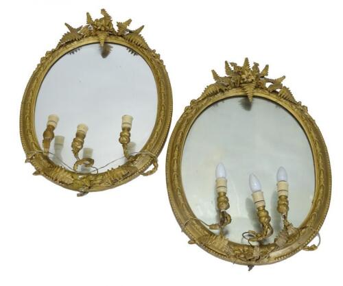 A pair of 19thC gilt girandoles