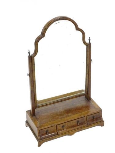 A walnut dressing table mirror in 18thC style