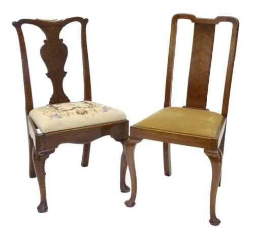 Two oak side chairs