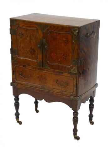 An oriental parquetry side cabinet