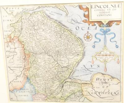 After Christopher Saxton. A county map of Lincolnshire