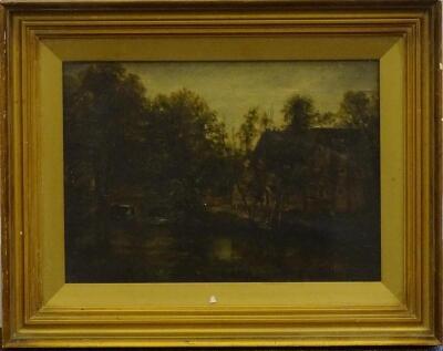 C.H. Thornton (?) (19thC). River landscape in water mill - 2