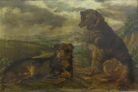 J. Clark (19thC). Study of two dogs
