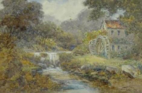 James Ulric Walmsley (1860-1954). River scene with watermill