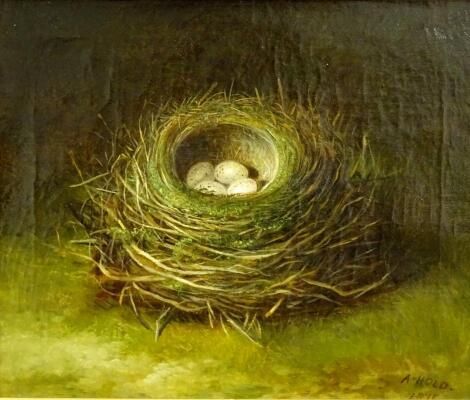 Abel Hold (1815-1891). Birds nest